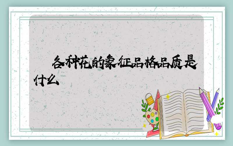  各种花的象征品格品质是什么